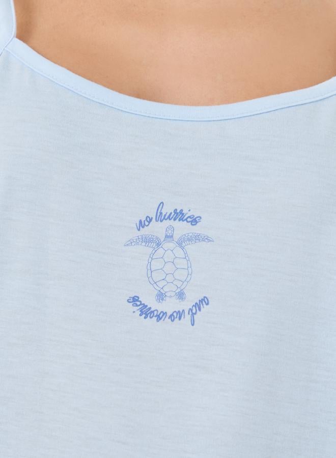 Styli Graphic Print Cami Top and Shorts Pyjama Set - Image 3