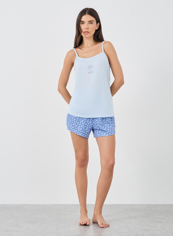 Styli Graphic Print Cami Top and Shorts Pyjama Set - Image 2