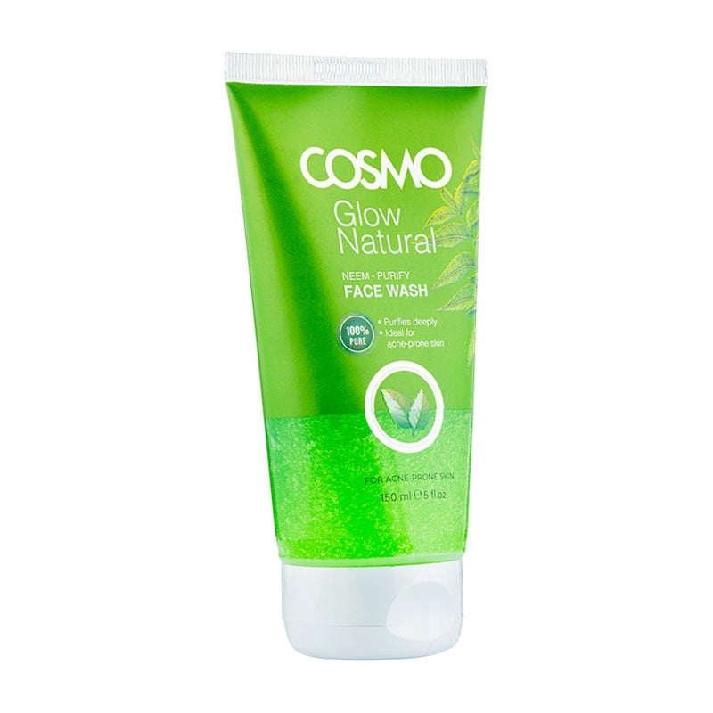 COSMO Glow Natural Neem Purify Face Wash 150ml, a Deep-pore Cleansing Wash to Clarify & Purify Skin, for All Skin Types