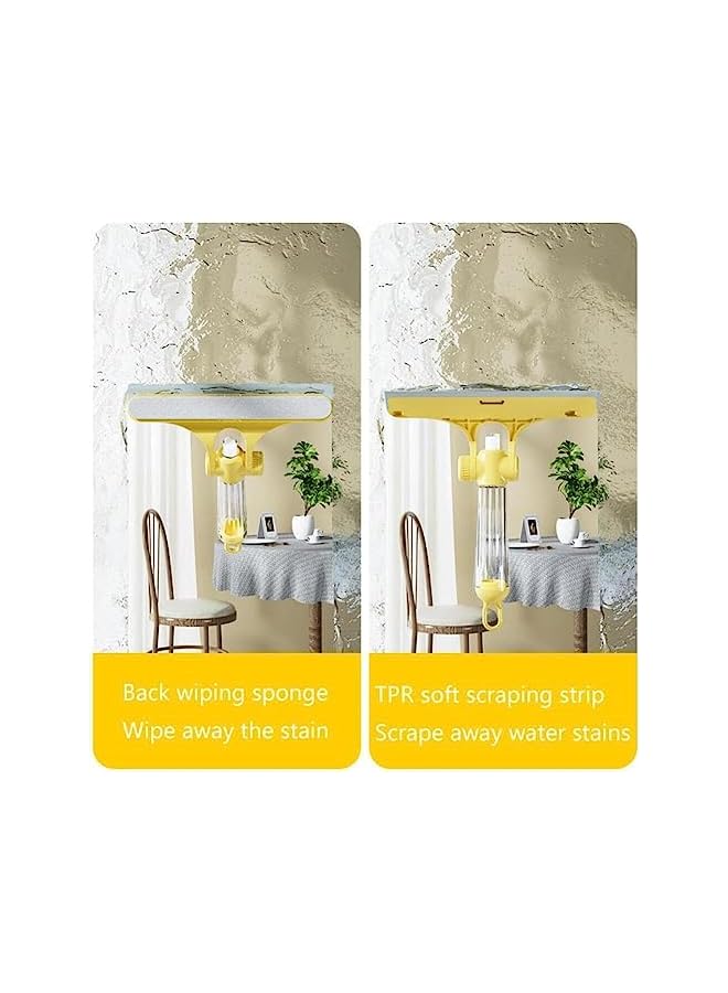 Goodern Window Squeegees with Spray Bottle,3 in 1 Window Cleaning Tool for Car Indoor Outdoor High Windows,Multi-Purpose Window Squeegee Shower Squeegee for Glass Doors Tile Wall -Yellow - Image 3