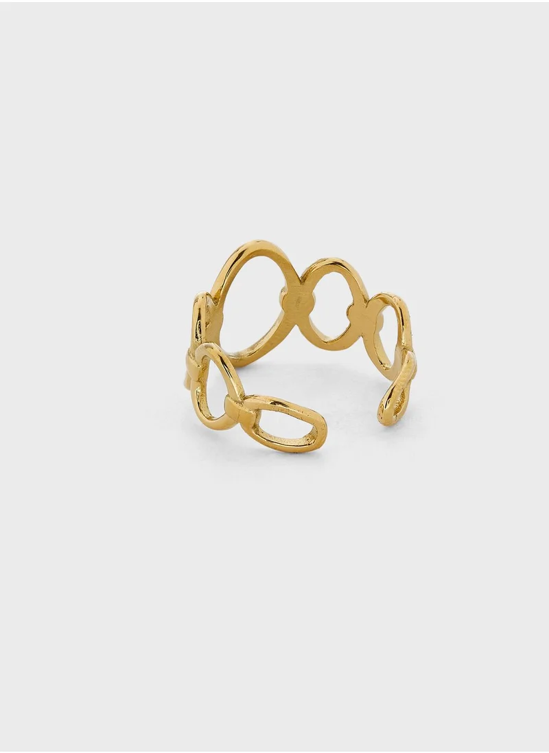 Lady Mauve Adele Open Oval Design Ring