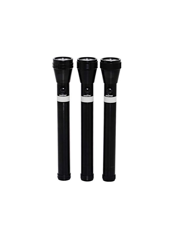 GEEPAS Geepas 3-in-1 Rechargeable LED Flashlight, CREE LED, GFL4622 | Aluminium Body with Rubber Glow | Ni-Cd Battery | Ideal for Campaigning, Trekking, Outdoor, Etc  - Image 2