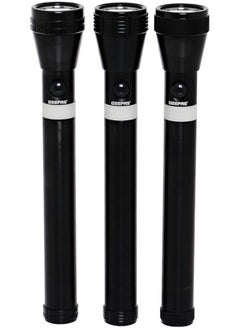 GEEPAS Geepas 3-in-1 Rechargeable LED Flashlight, CREE LED, GFL4622 | Aluminium Body with Rubber Glow | Ni-Cd Battery | Ideal for Campaigning, Trekking, Outdoor, Etc  - Image 1