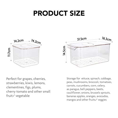elabo Fruit Storage Containers for Fridge Fresh Produce Saver - 3 Pack Stackable Fridge Organizers Bins with Lids, Drain Tray, Food Storage Container for Vegetables, Lettuce, Salad and Berry, BPA-free - Image 5