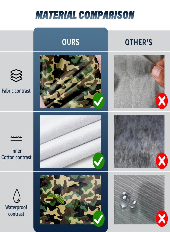 BYDOLL غطاء سيارة BYDOLL مقاوم للماء، مناسب لجميع الأحوال الجوية، 6 طبقات، مقاوم للثلج والرياح والبرد، غطاء خارجي كامل، حماية من الأشعة فوق البنفسجية، قماش أكسفورد 210D، مقاس عالمي، مناسب لجميع سيارات السيدان، بنمط تمويه خارجي، سحاب داخلي من القطن - Image 5