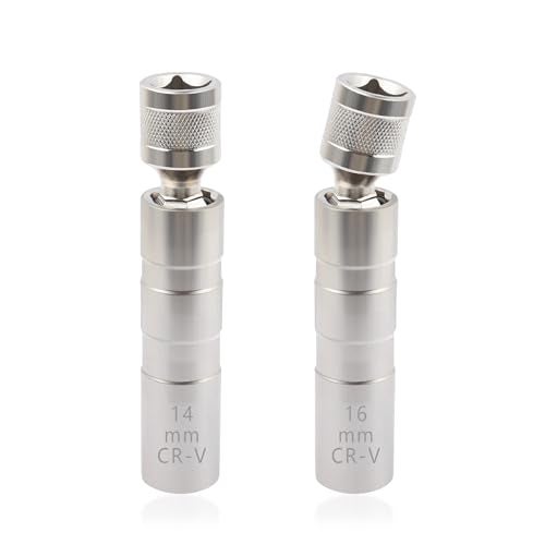 Salior 16mm&14mm Spark Plug Socket,Thin Wall 12 Points 3/8" Drive Spark Plug Removal Tool Compatible with BMW Nissan More Car,CRV Steel Magnetic Spark Plug Socket Set Car Tools (14mm+16mm) - Image 1