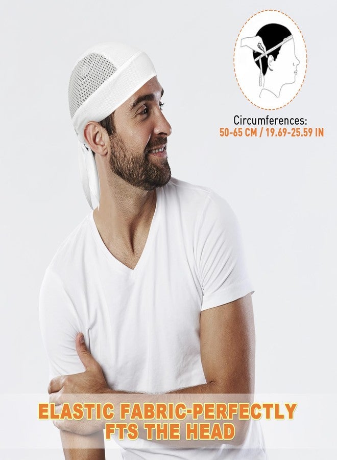 YANIKY Bandanas Skull Caps for Men, Women Skull Cap Helmet Liner, Summer Cycling Hat, Durags for Men, Motorcycle Bandana Sweat Wicking Dew Rags for Sport Travel Running Fitness (Black+White+Grey) - Image 3