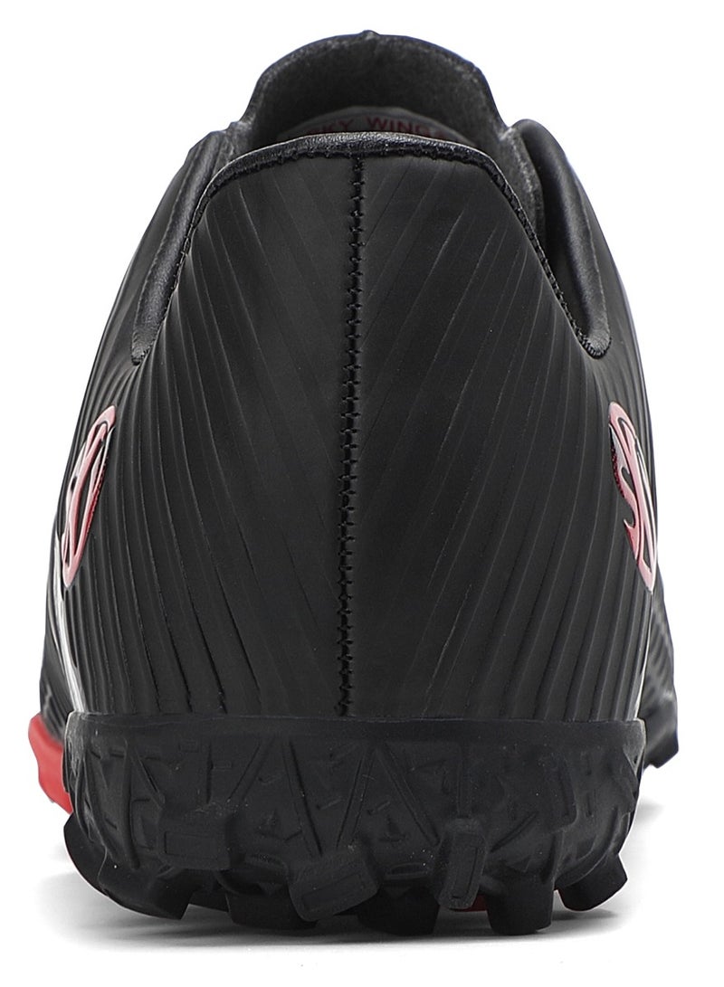 SKY WING Men And Women Soccer Shoes Adults IC or IN Flat Sole Sport Shoes Flexible Athletic Outdoor Cleats Lace Up Light Weight Training Football Shoes Black - Image 4