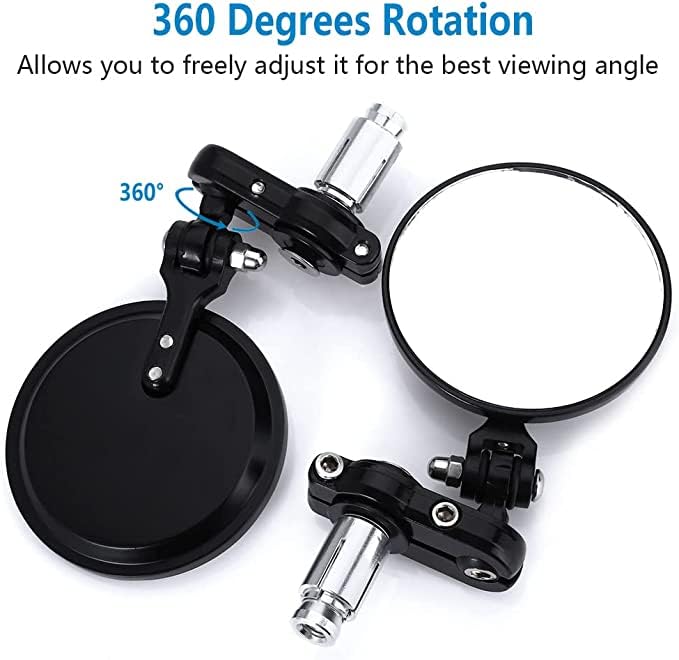 0TO6 Universal Bike ROUND Folding Mirror Glass Bar End Rear View Mirrors Motorcycle Handlebar Side View Mirrors for - All Bike - Image 4
