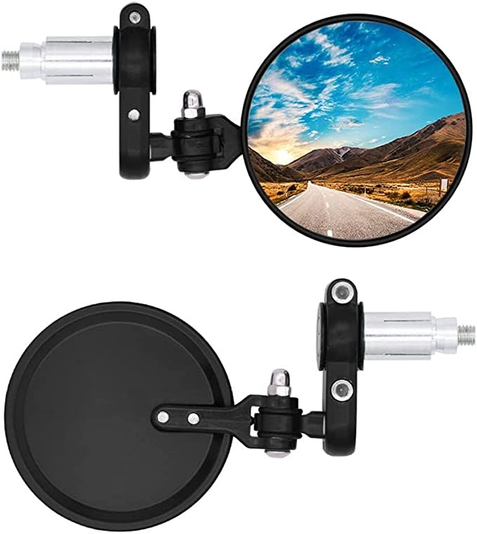 0TO6 Universal Bike ROUND Folding Mirror Glass Bar End Rear View Mirrors Motorcycle Handlebar Side View Mirrors for - All Bike - Image 1