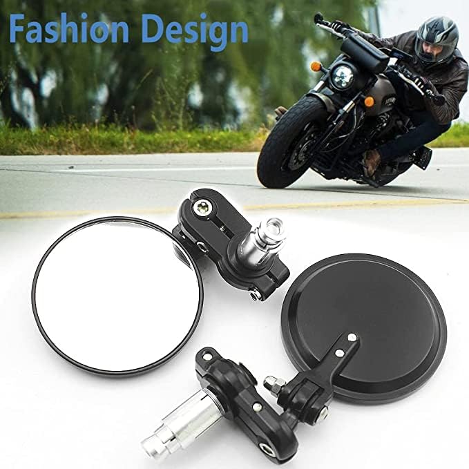 0TO6 Universal Bike ROUND Folding Mirror Glass Bar End Rear View Mirrors Motorcycle Handlebar Side View Mirrors for - All Bike - Image 2