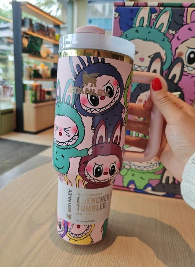 Stanley H2.0 FlowState 40oz Tumbler – Labubu Edition | Vacuum Insulated Stainless Steel Quencher with Lid & Straw - Image 4