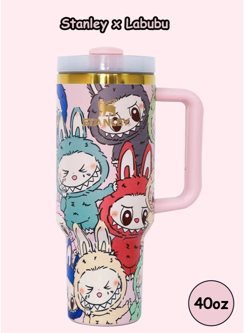 Stanley H2.0 FlowState 40oz Tumbler – Labubu Edition | Vacuum Insulated Stainless Steel Quencher with Lid & Straw - Image 1