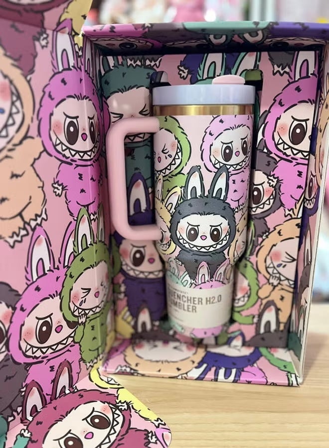 Stanley H2.0 FlowState 40oz Tumbler – Labubu Edition | Vacuum Insulated Stainless Steel Quencher with Lid & Straw - Image 5