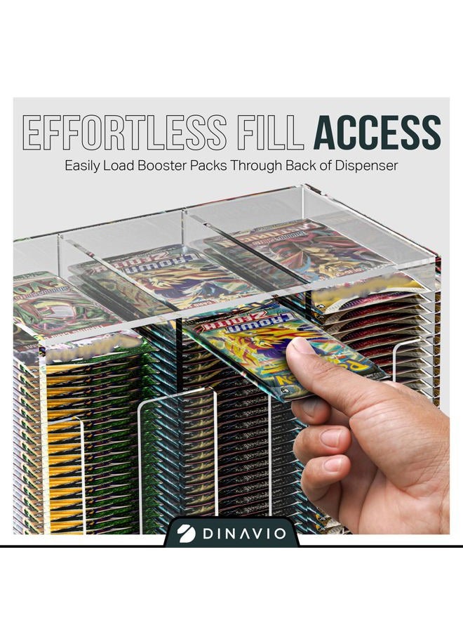 Dinavio Crafthouse 6-Slot Booster Pack Dispenser with Black Base - Fits 240 Booster Packs for Dispensing - Compatible with TCG Trading Card Boosters and Sports Card Boosters - 4mm Acrylic Stackable - Image 4