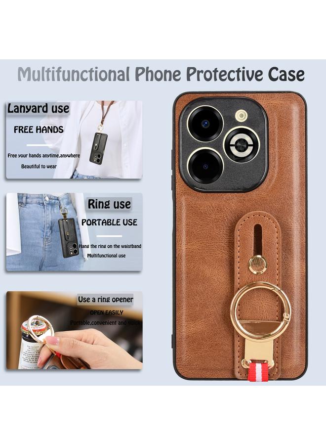 Zaboon Case For Infinix Smart 8 Plus / Smart 8 Pro Wristband Leather Back Phone Case - Image 3