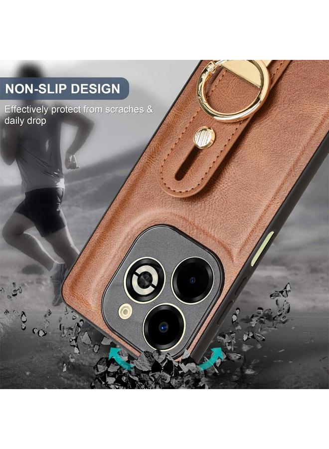 Zaboon Case For Infinix Smart 8 Plus / Smart 8 Pro Wristband Leather Back Phone Case - Image 5