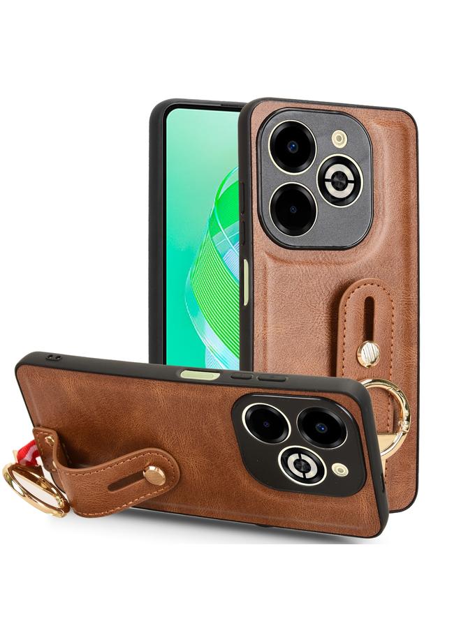 Zaboon Case For Infinix Smart 8 Plus / Smart 8 Pro Wristband Leather Back Phone Case - Image 1