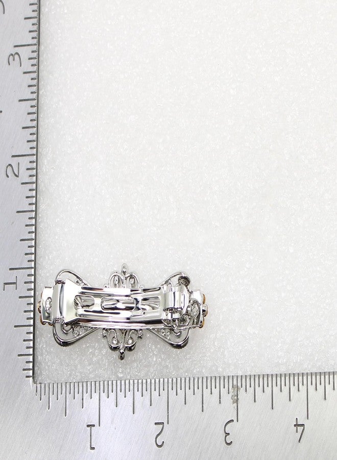 Faship Gorgeous Clear Rhinestone Crystal Small Floral Hair Barrette Clip - Image 5