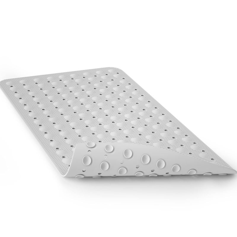 JOYCANO Bath Mat for Tub Non Slip Shower Mat Bathtub Mat Non Slip Natural Rubber no Plastic Odors Perfect for Baby and Elder Tub Mat with Suction Cups Machine Washable 28 X 16 inches White