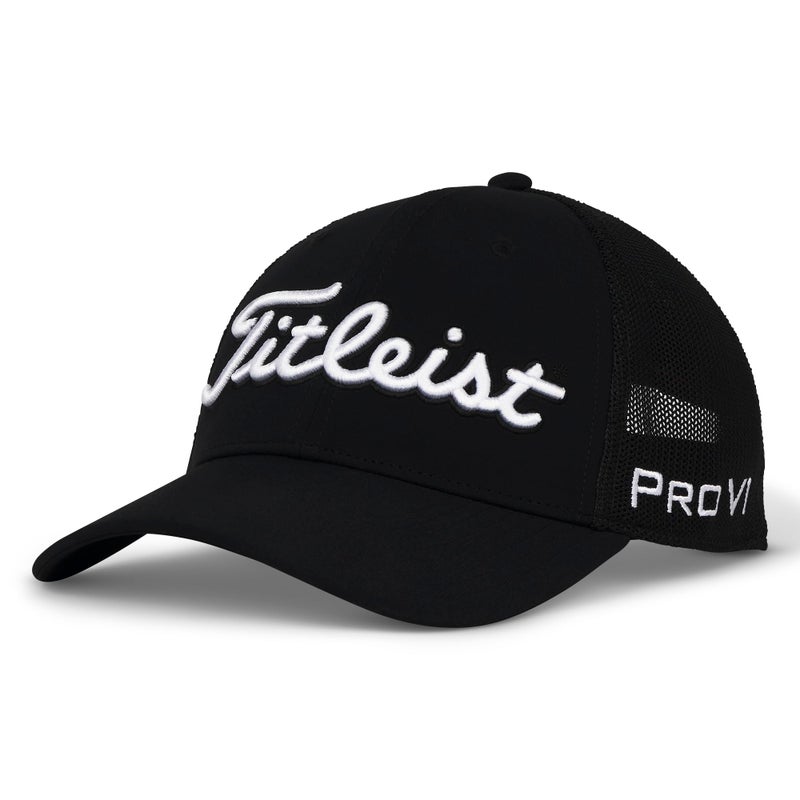 Titleist Tour Performance Mesh Golf Hat, Black/White - Image 1