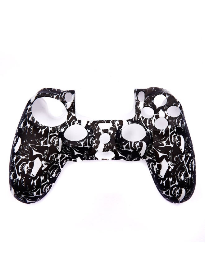 Spot Shenzhen Price PS4 Game Console Handle Non-slip Silicone Cover Skull Watermark Suit Protection Cover-Product Color:Black  - Image 1