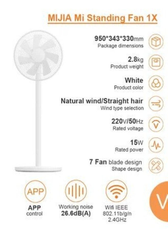 MIJIA - Xiaomi Mijia MI Smart Standing Fan 1X Pedestal Fan Desktop Floor Dual Purpose 3 Gear Wind Speeds Height Adjustable APP Control Low Noise - Image 1