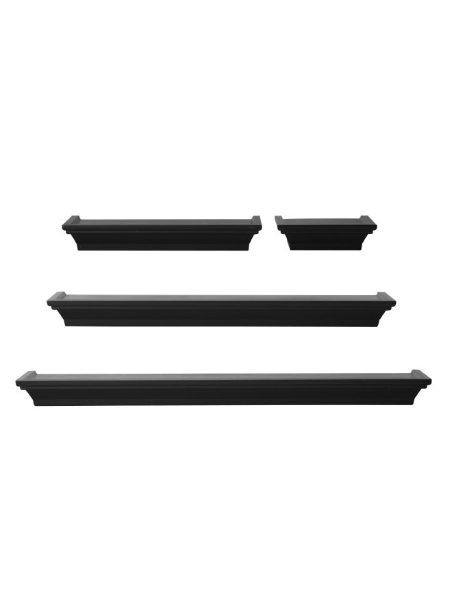 MELANNCO Floating Wall Shelves for Bedroom Living Room Bathroom Kitchen Nursery Set of 4 Black 4 Count - Image 1