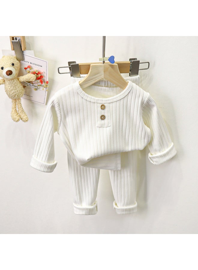 Children's Intimates Set Autum New Baby Velvet Pajamas For Boys And Girls Korean Style Home Clothes Kidsren's Clothing Processing And Customization