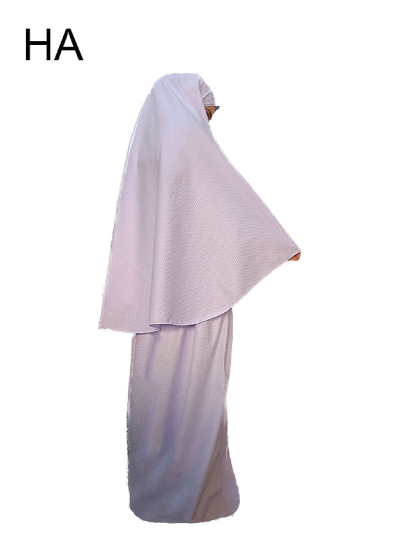 ماركة غير محددة - ملابس صلاة نسائية لكامل الجسم من قطعتين، مقاس واحد الوان متعددة - Image 1