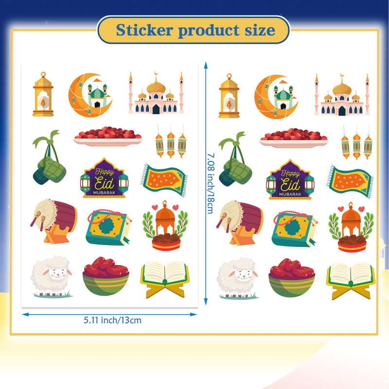 OTAITY 312 PCS Eid Mubarak Stickers, Islamic Theme Party Supplies, Ramadan Kareem & Eid Stickers for Kids, Decorations - Image 2