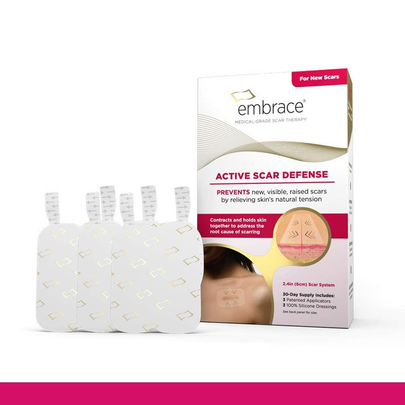 Embrace Active Scar Defense for New Scars, FDA-Cleared Silicone Scar Sheets, 2.4 Inch, Medium, 60 Day Supply (Recommended Treatment) - Image 1