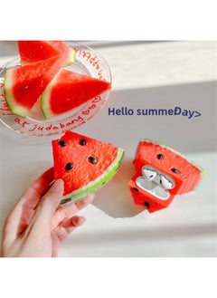 Funny Watermelon Suitable For AirPods Pro For Apple Bluetooth Headset 2/3/4 Generation Silicone Protective Soft Case Suitable-Color:Watermelon + Hook-Applicable Models:Universal For Airpods Pro/pro2