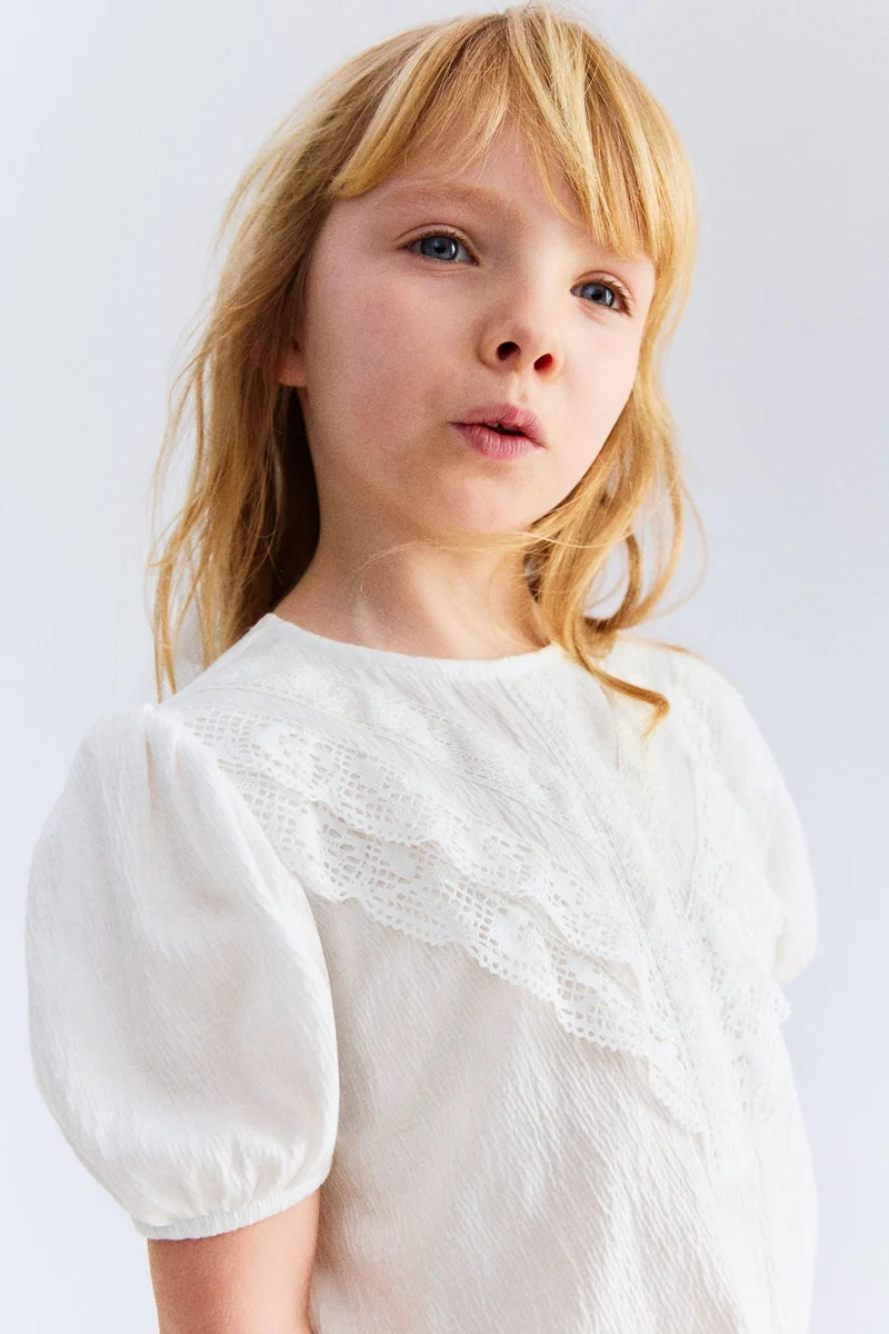 H&M Lace-detail cotton blouse