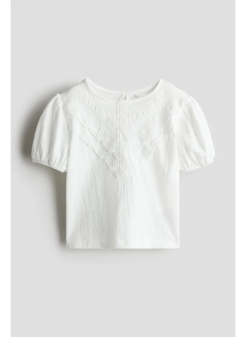 H&M Lace-detail cotton blouse