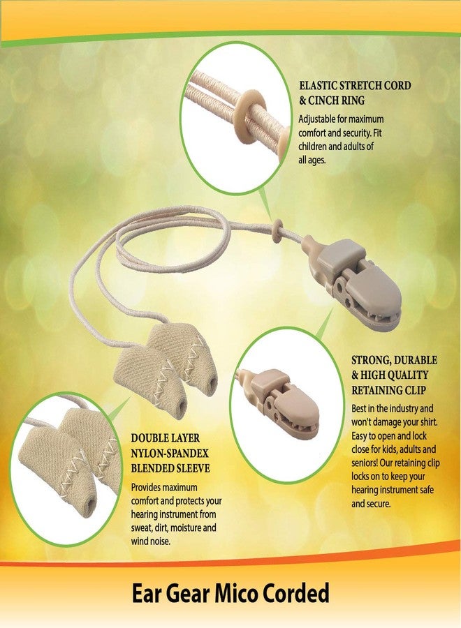 Ear Gear Micro Corded - Protect Hearing Aids or Hearing Amplifiers from Dirt, Sweat, Moisture, Loss, Wind - Fits Hearing Instruments up to 1” - Image 2