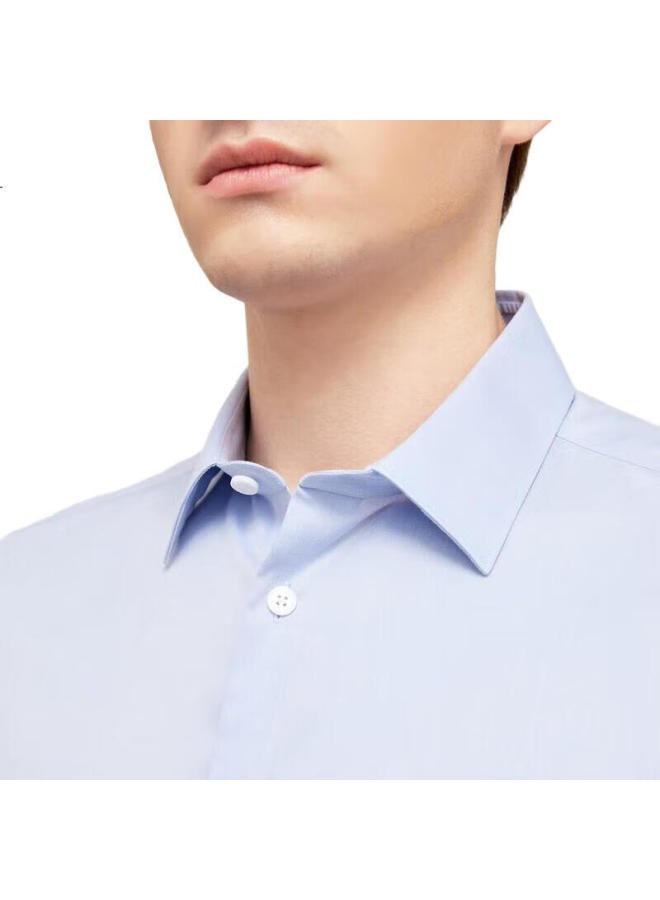 YOUNGOR Men'S Shirt Summer Youth Business, Easy-Care, High-Woven High-End Short-Sleeve Shirt, Light Blue, Size 42 - Image 1
