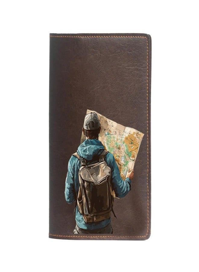 The Messy Corner Vegan Leather Passport Cover for Men | Globetrotter Leather Passport Case Accessories for Travel (Dbrown) - Image 2
