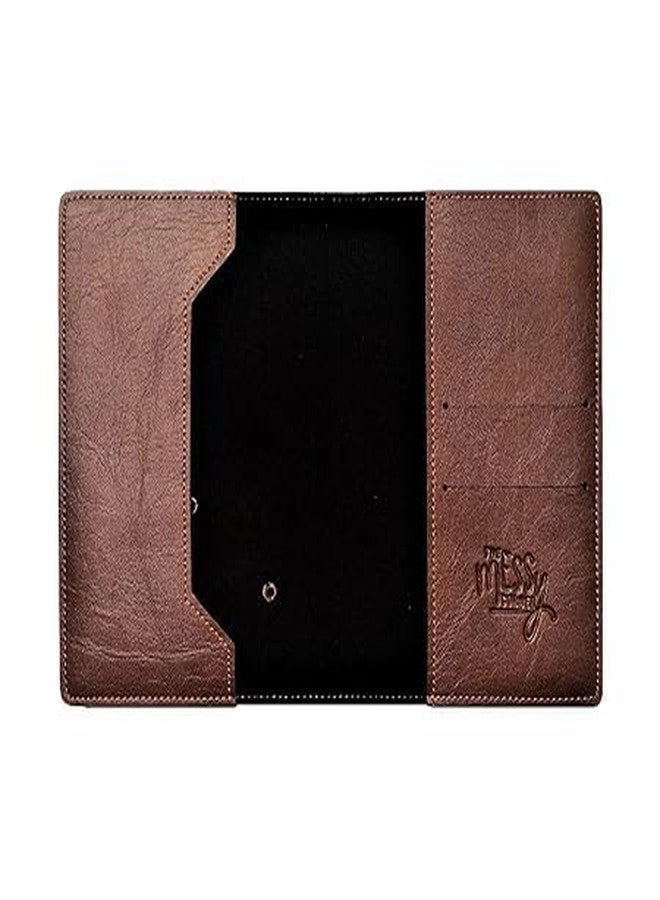 The Messy Corner Vegan Leather Passport Cover for Men | Globetrotter Leather Passport Case Accessories for Travel (Dbrown) - Image 3