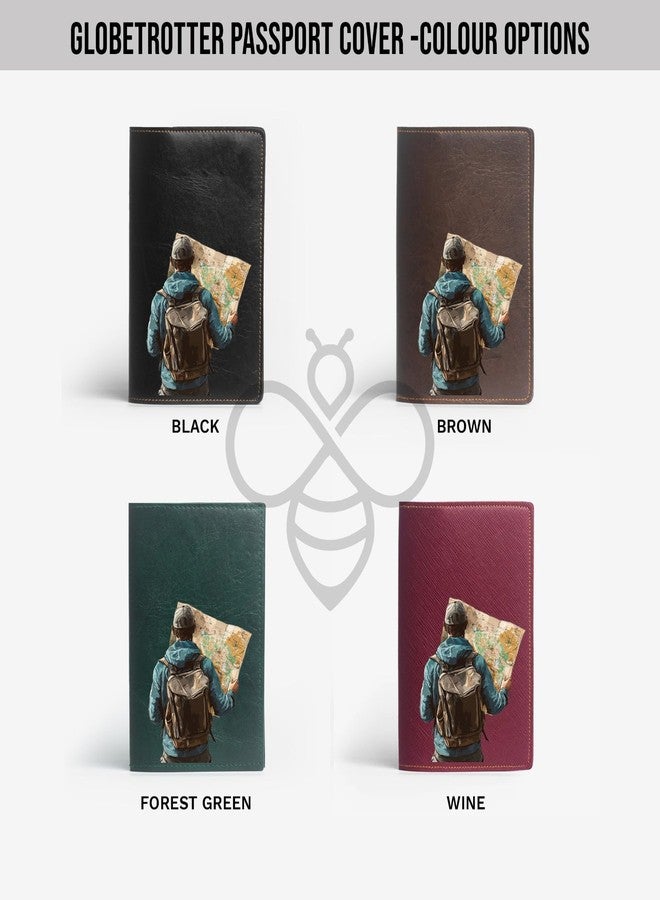 The Messy Corner Vegan Leather Passport Cover for Men | Globetrotter Leather Passport Case Accessories for Travel (Dbrown) - Image 5