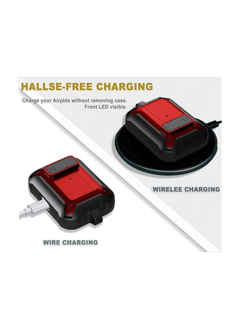 Airpods pro case cover with keychain shockproof resilient shock Absorption Secure Lock designed compatible airpod pro case wireless charging for men women - Image 3