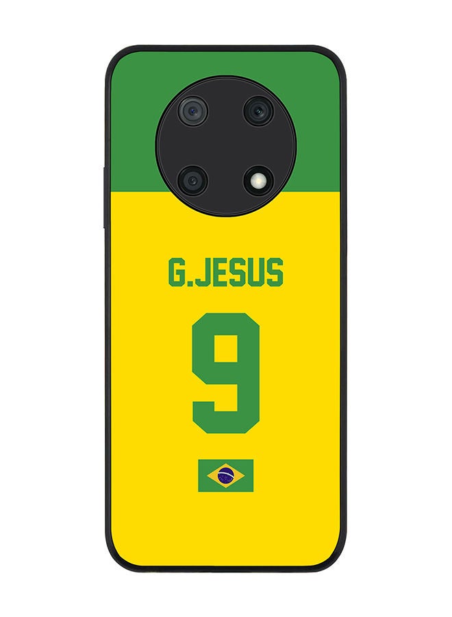 Stylizedd Rugged Black edge case for Huawei nova Y90 Slim fit Soft Case Flexible Rubber Edges Anti Drop TPU Gel Thin Cover - Football Team - Brazil Player Name - G.Jesus - Image 1