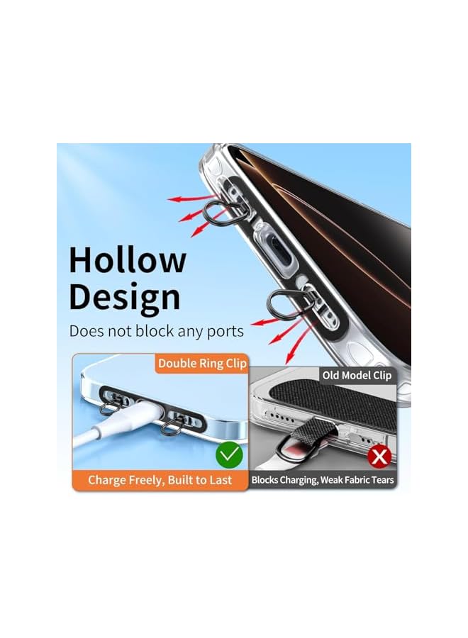 Green Tiger Stainless Steel Phone Tether Tab - Thin Metal Lanyard Patch with Dual Rings for iPhone & Smartphones Anti-Drop Design Champagne Gold & Black, One Size - Image 3