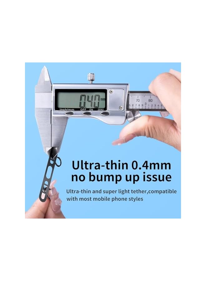 Green Tiger Stainless Steel Phone Tether Tab - Thin Metal Lanyard Patch with Dual Rings for iPhone & Smartphones Anti-Drop Design Champagne Gold & Black, One Size - Image 4