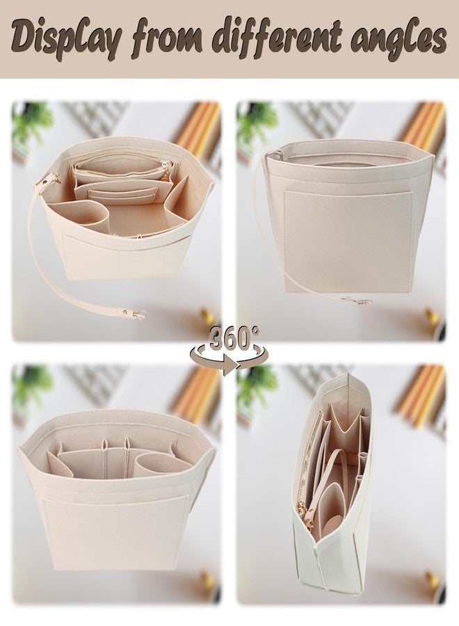 Lckaey organizer insert for Long champ Le Pliage -Lightweight felt purse organizer insert compatible with more tote bag 031khaki-M - Image 4