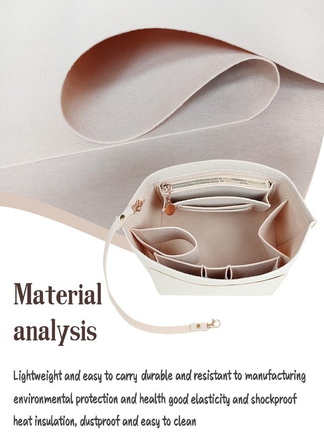 Lckaey organizer insert for Long champ Le Pliage -Lightweight felt purse organizer insert compatible with more tote bag 031khaki-M - Image 3