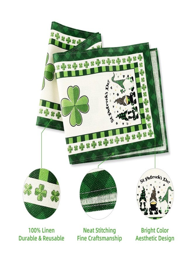 Rotumaty St Patricks Day Table Runner, Gnome Shamrock Buffalo Plaid Decorations for Table Green Home Decor for Kitchen Dining Table Party Ornaments 13 × 72 Inch - Image 3