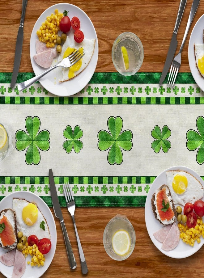 Rotumaty St Patricks Day Table Runner, Gnome Shamrock Buffalo Plaid Decorations for Table Green Home Decor for Kitchen Dining Table Party Ornaments 13 × 72 Inch - Image 5