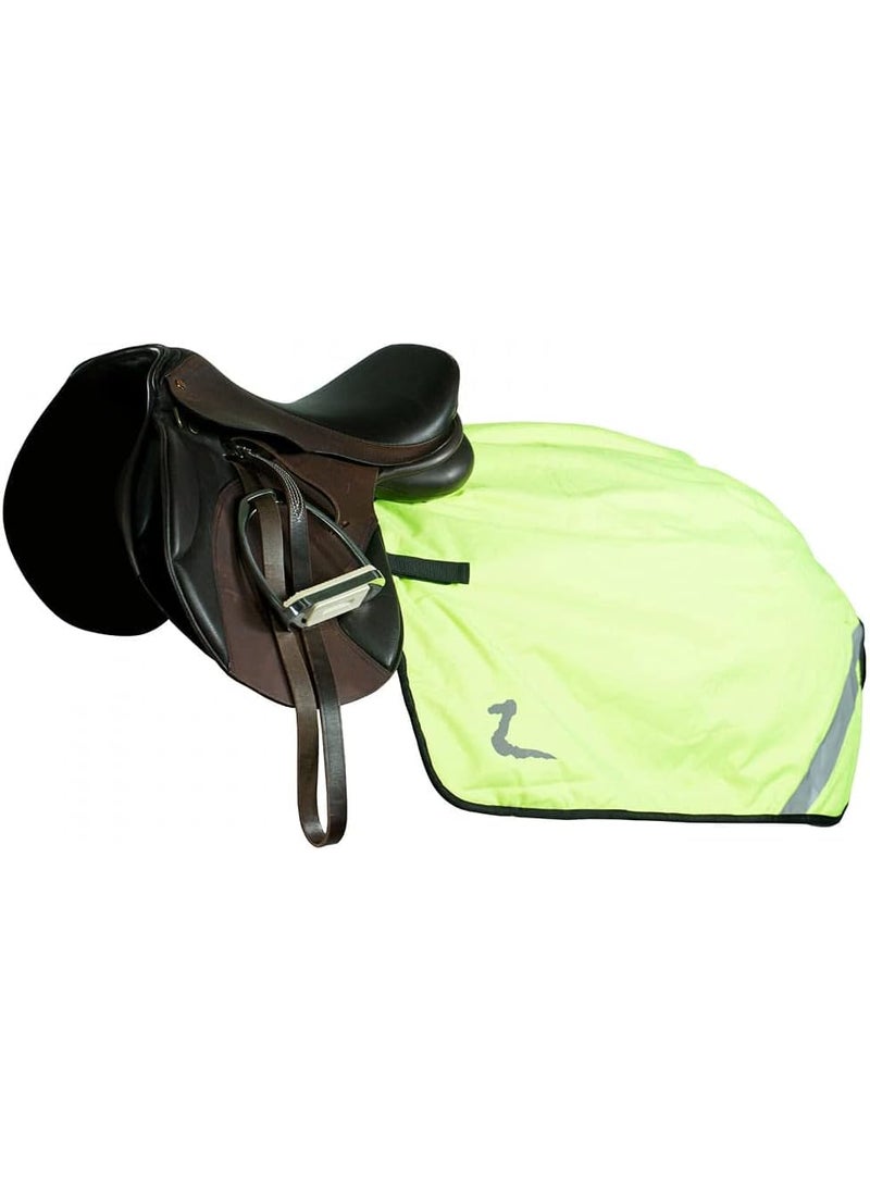 horze HORZE HighVisibility Reflective Horse Quarter Sheet Riding Blanket with Fleece Lining  Yellow  Pony  - Image 1