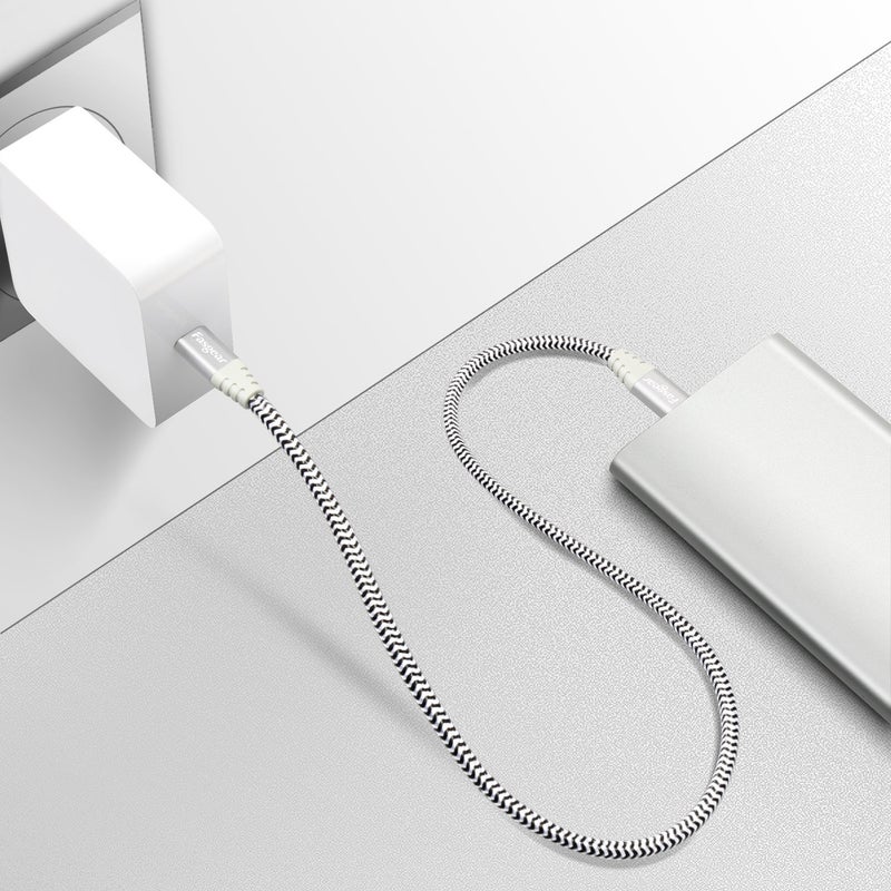 Fasgear Type-C to Micro USB Cable, 1 Pack Nylon Braided USB C to Micro USB Cord Fast Charging and Transferring Data for Galaxy S7/S7, HTC One/10 and More (30cm, Gray) - Image 3